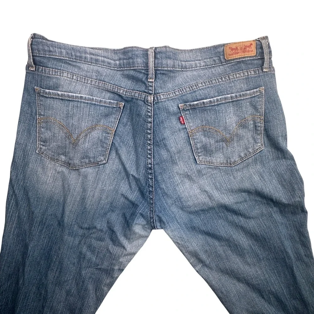 Levis 524 Bootcut Jeans Womens 17 Blue Denim Mid Rise Stretch Pakistan Made